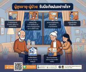 ช่วงฤดูฝนเสี่ยงต่อการเกิดน้ำท่วม ผู้สูงอายุและผู้ป่วยควรได้รับการดูแลเป็นพิเศษ