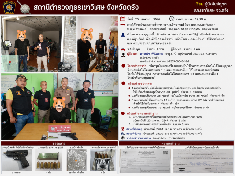 ภายใต้การอำนวยการสั่งการ พ.ต.อ.อิศราพงศ์ จินา ผกก.สภ.เขาวิเศษ